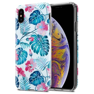 iPhone XS MAX Etui Cover Blomster (Hvid)