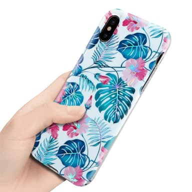 iPhone XS MAX Etui Cover Blomster (Hvid)