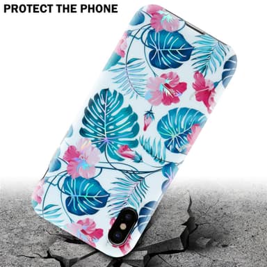 iPhone XS MAX Etui Cover Blomster (Hvid)