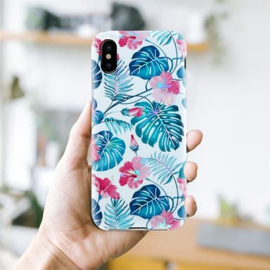 iPhone XS MAX Etui Cover Blomster (Hvid)