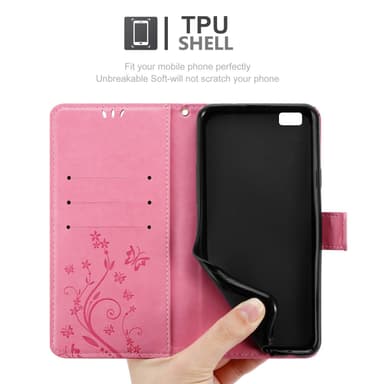 Huawei P8 LITE 2015 Pungetui Cover Case (Lyserød)