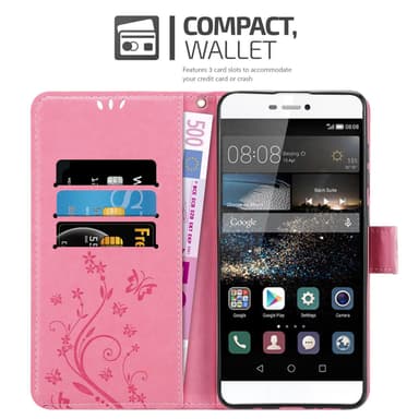 Huawei P8 Pungetui Cover Case (Lyserød)