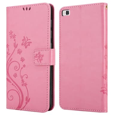 Huawei P8 Pungetui Cover Case (Lyserød)