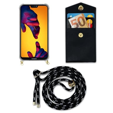 Huawei P20 LITE 2018 / NOVA 3E Etui Cover Kæde (Sort)