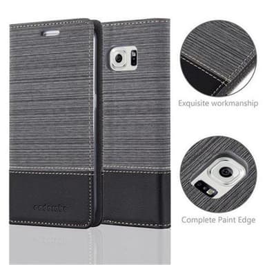 Samsung Galaxy S6 EDGE Pungetui Cover Case (Grå)