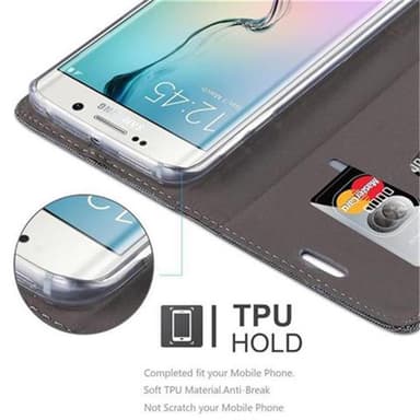 Samsung Galaxy S6 EDGE Pungetui Cover Case (Grå)