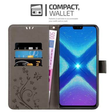 Honor 8X Pungetui Cover Case (Grå)