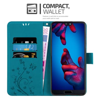 Huawei P20 Pungetui Cover Case (Blå)