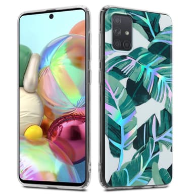 Samsung Galaxy A71 4G Etui Cover Blomster (Hvid)