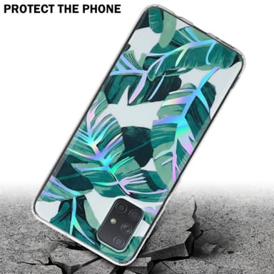 Samsung Galaxy A71 4G Etui Cover Blomster (Hvid)