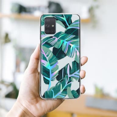 Samsung Galaxy A71 4G Etui Cover Blomster (Hvid)