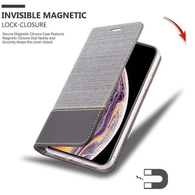 iPhone XS MAX Pungetui Cover Case (Grå)