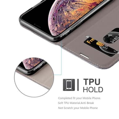 iPhone XS MAX Pungetui Cover Case (Grå)