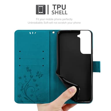 Samsung Galaxy S22 PLUS Pungetui Cover Case (Blå)