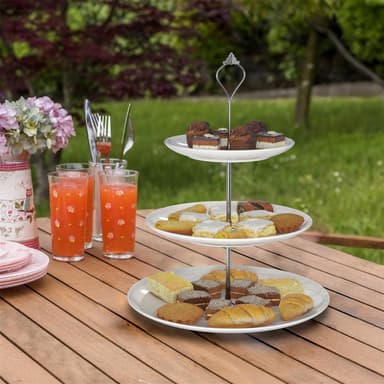 Porcelænskageopsats med 3 etager Serveringsopsats