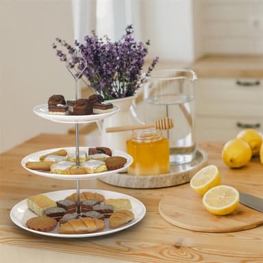 Porcelænskageopsats med 3 etager Serveringsopsats