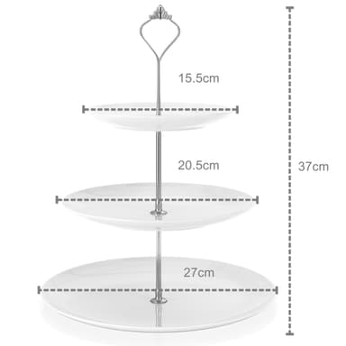 Porcelænskageopsats med 3 etager Serveringsopsats