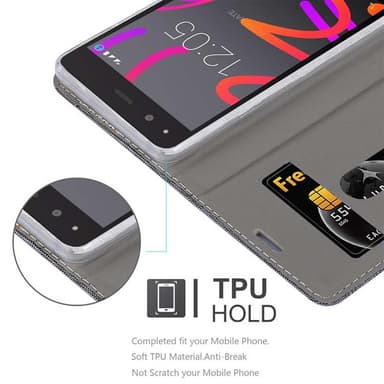 BQ Aquaris M5 Pungetui Cover Case (Grå)