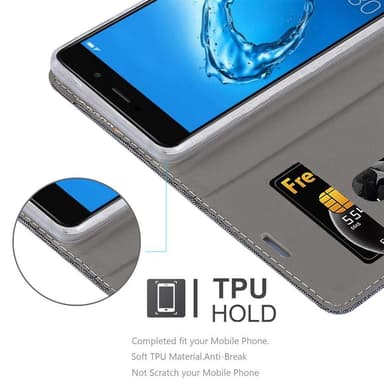 Huawei Enjoy 7 PLUS Pungetui Cover Case (Grå)