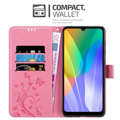 Huawei Y6P Pungetui Cover Case (Lyserød)