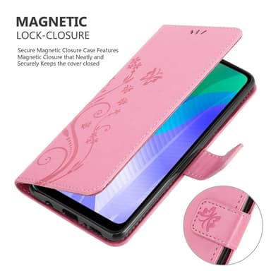 Huawei Y6P Pungetui Cover Case (Lyserød)