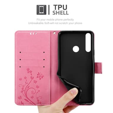 Huawei Y6P Pungetui Cover Case (Lyserød)