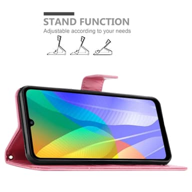 Huawei Y6P Pungetui Cover Case (Lyserød)