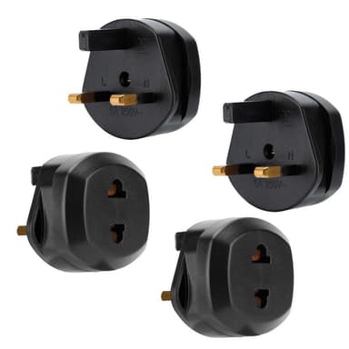 4x Stikkontaktadapter Rejsekonverter (britisk type g