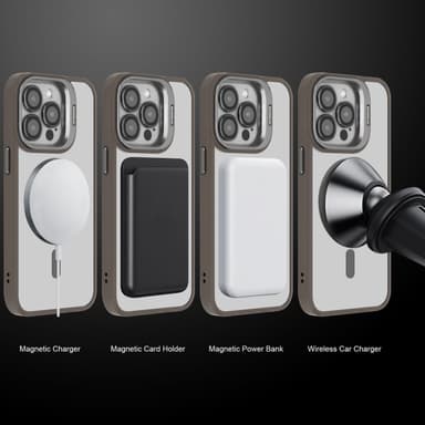 iPhone 14 PRO Cover Case Etui kompatibel MagSafe (Grå)