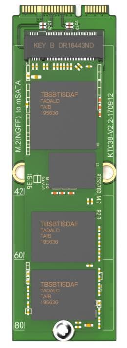 Maiwo KT038A Adapter M.2 NVMe NGFF 2242, 2260, 2280 til mSATA