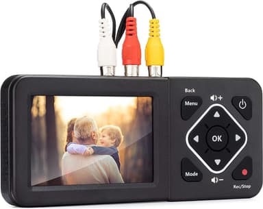 Video til digital konverter 3,5"" skærm videobåndoptager, VHS, AV, RCA, Hi8, videokamera, DVD, spillesystemer