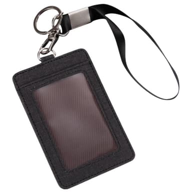 Kort Lanyard Aftagelig ID-Kortholder Sort