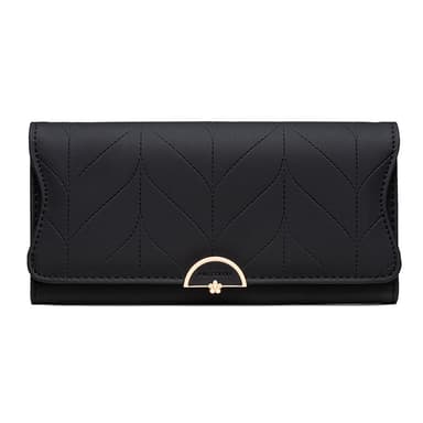 Dame lang pung, pung, kortholder clutch Sort