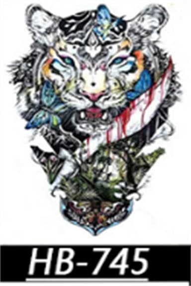 Store midlertidige falske tatoveringer 14 stk MultiColor M