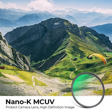 Kameralinsefilter UV-filter - linsebeskyttelse og forebyggelse af UV-stråler Gennemsigtig+sort 77 mm