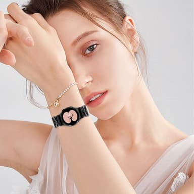 Rhinestone læderurrem til Samsung Galaxy Watch 4/5/6-serien Hvid