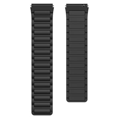 TY-22 mm magnetisk silikone urrem til 22 mm urskiver Sort