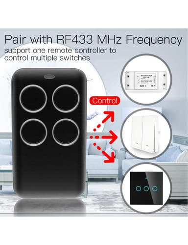 Universel fjernbetjening til garageport 433 MHz