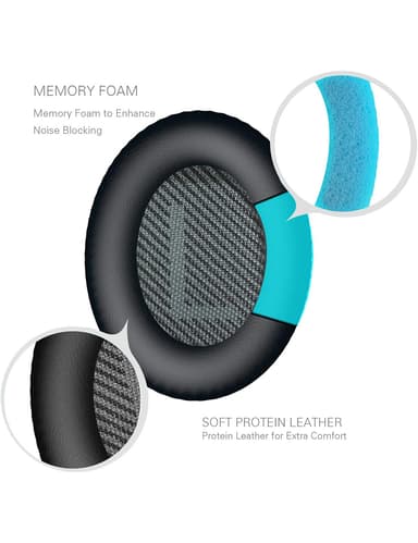 Ørepuder Bose QC35/25/15, AE2, AE 2i, AE 2w, SoundTrue, SoundLink Sort
