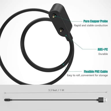 Huawei Watch Fit / Honor / Band / 4X oplader ABS USB Sort