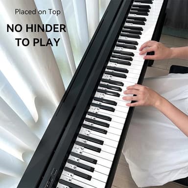 Aftagelige klaver- og keyboardetiketter 88 tangenter Hvid