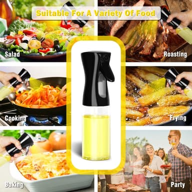 Glas sprayflaske til olie 200 ml Sort