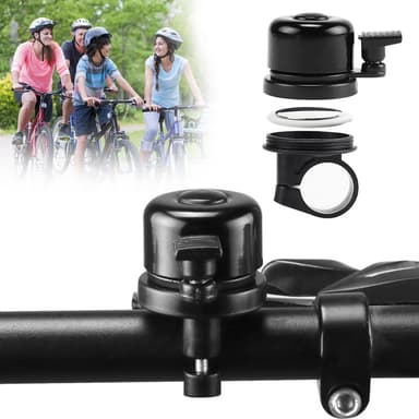 Cykel ringeklokke med Airtag holder Sort 22.2 mm
