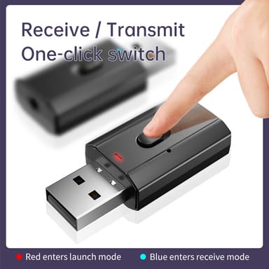 4-i-1 Bluetooth sender/modtager Bluetooth adapter Sort