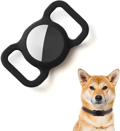 AirTag skal til hundehalsbånd silikone Sort 2-pakke
