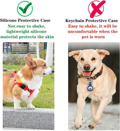 AirTag skal til hundehalsbånd silikone Sort 2-pakke