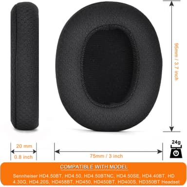 Udskiftning af ørepuder til Sennheiser HD 4.50BT/ HD 4.50/ HD 4.50BTNC/ HD 4.50SE Sort