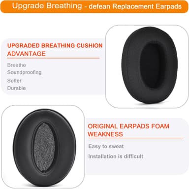 Udskiftning af ørepuder til Sennheiser HD 4.50BT/ HD 4.50/ HD 4.50BTNC/ HD 4.50SE Sort