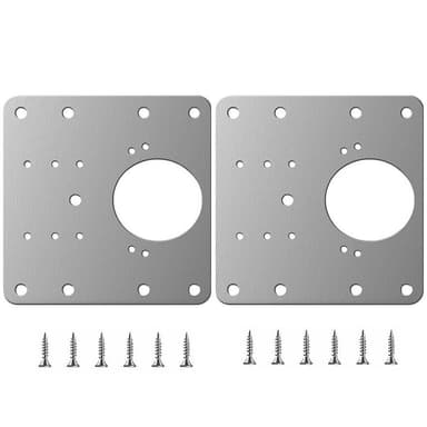 Reparationsplade til hængslede møbler 9x9 cm rustfrit stål 2-pak