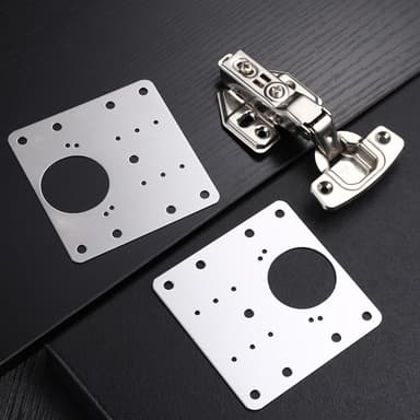 Reparationsplade til hængslede møbler 9x9 cm rustfrit stål 2-pak
